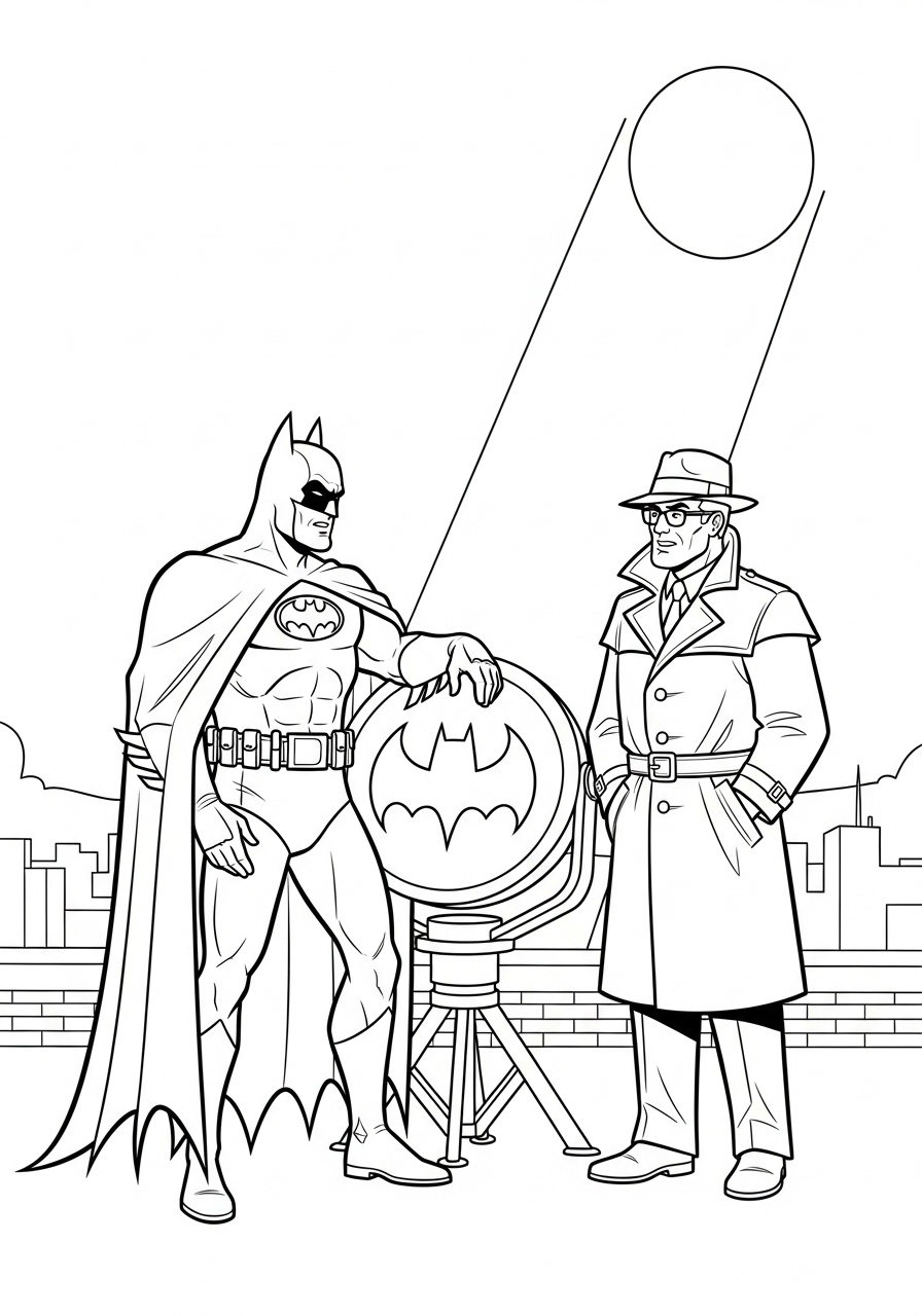 Batman and Commissioner Gordon coloring page
