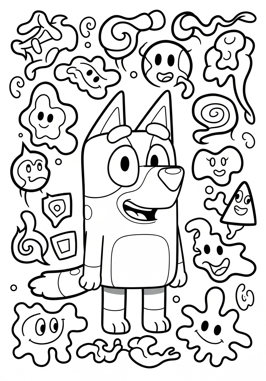 Bluey Coloring Pages 10 Bluey’s Imaginary Friends coloring page