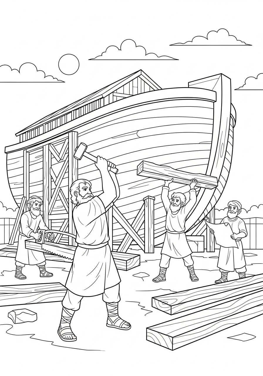 Building the Noah’s Ark coloring page