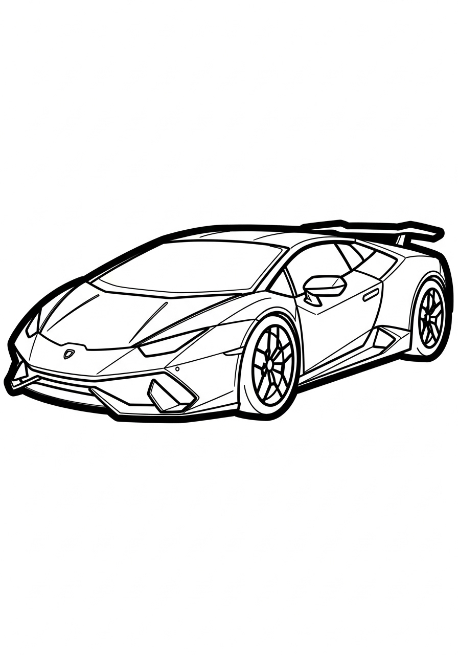 Cartoon Lamborghini Huracán coloring page