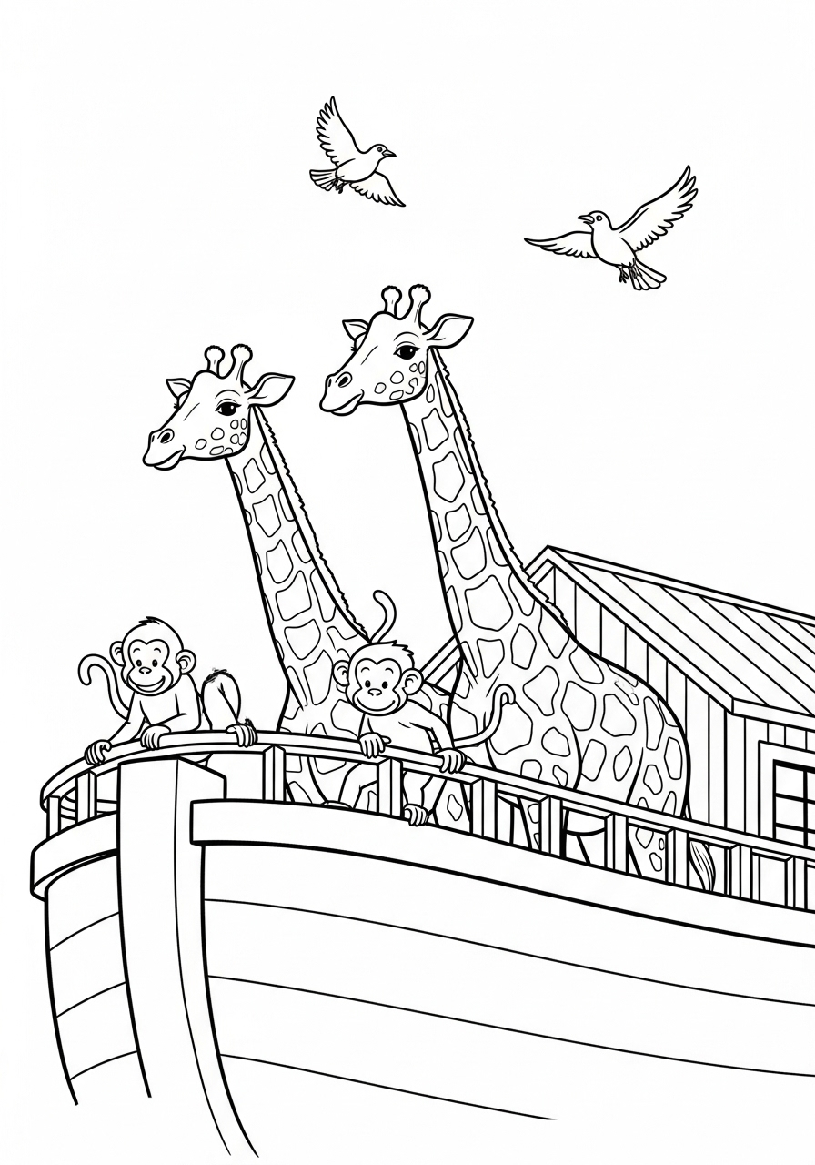 Deck of Noah’s Ark coloring page