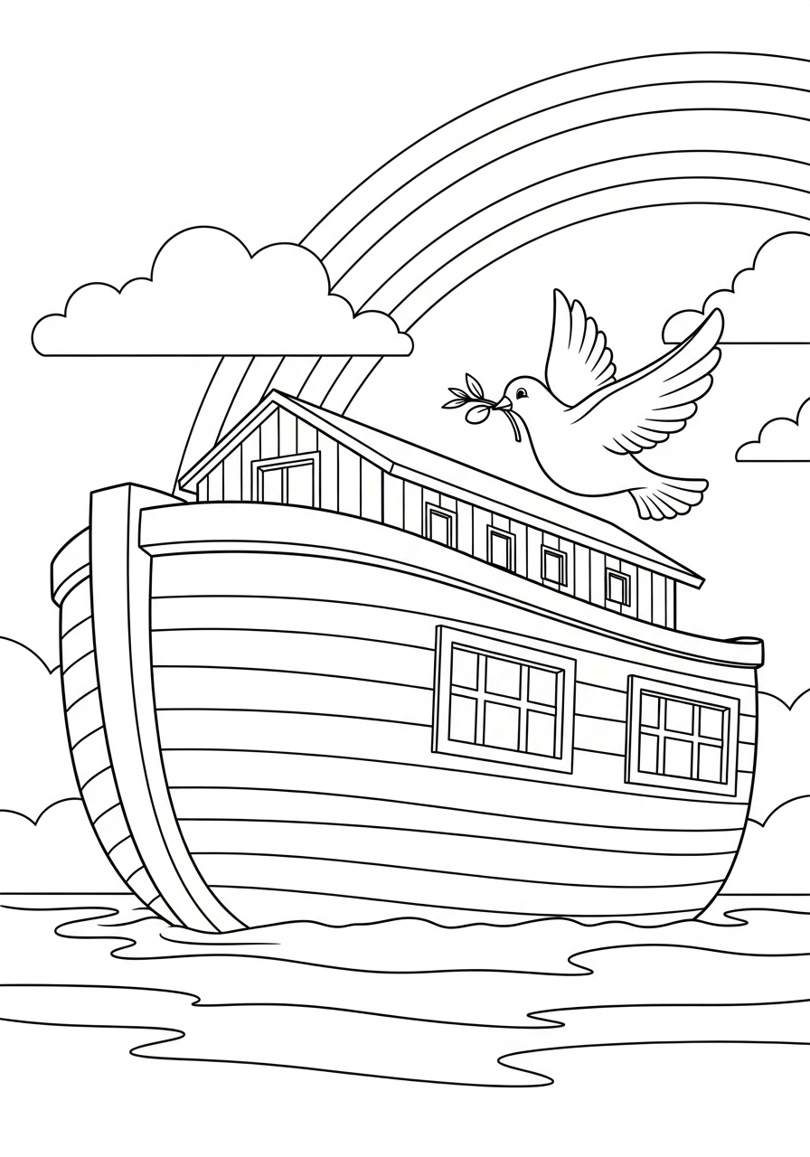 Dove returns to Noah’s Ark coloring page