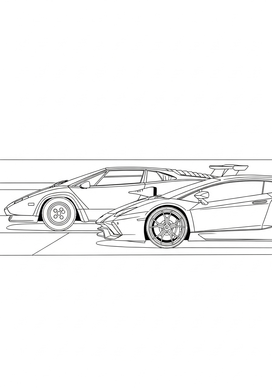 Evolving Lamborghini Designs coloring page