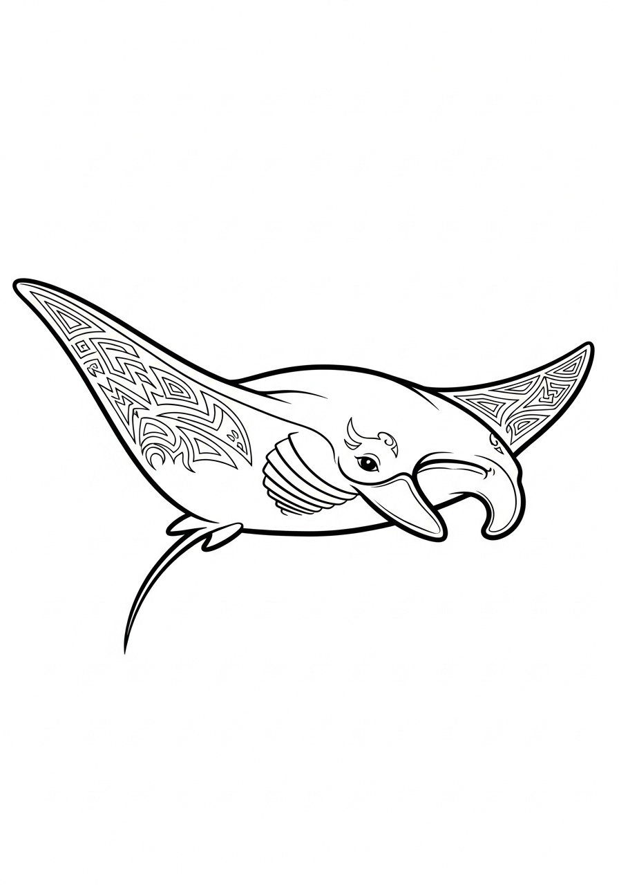 Gramma Tala manta ray spirit coloring page