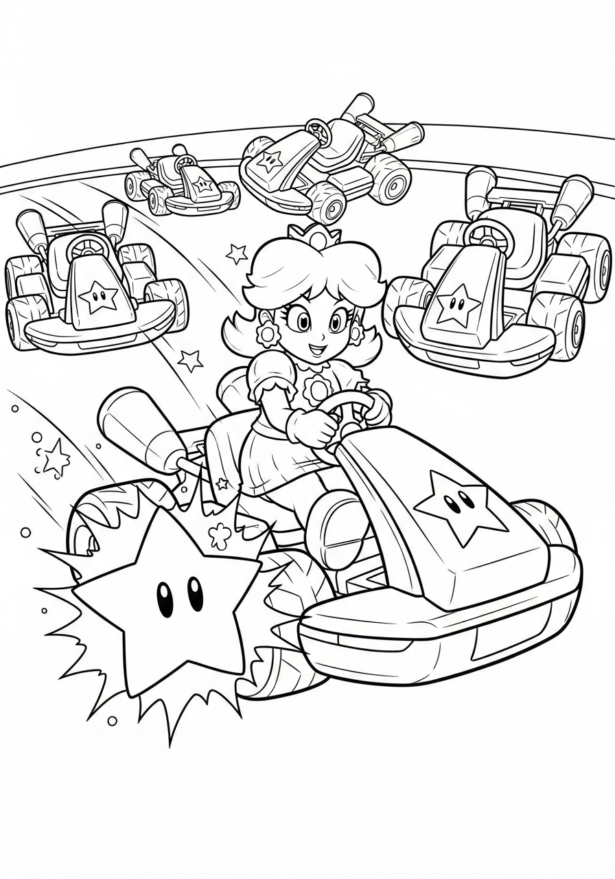 Invincible Daisy glowing with Star Power coloring page