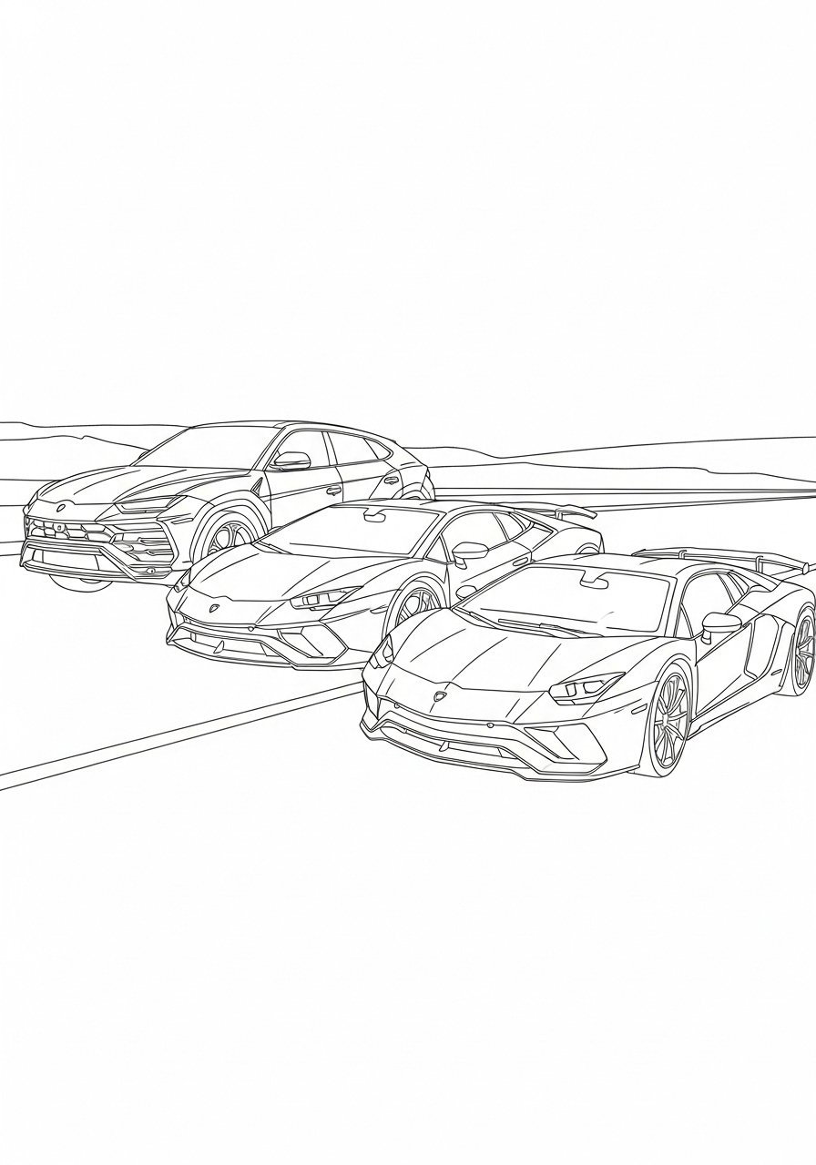 Lamborghini Model Lineup coloring page
