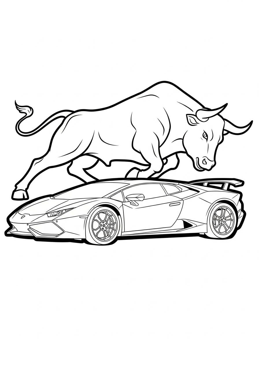 Lamborghini Racing Bull coloring page