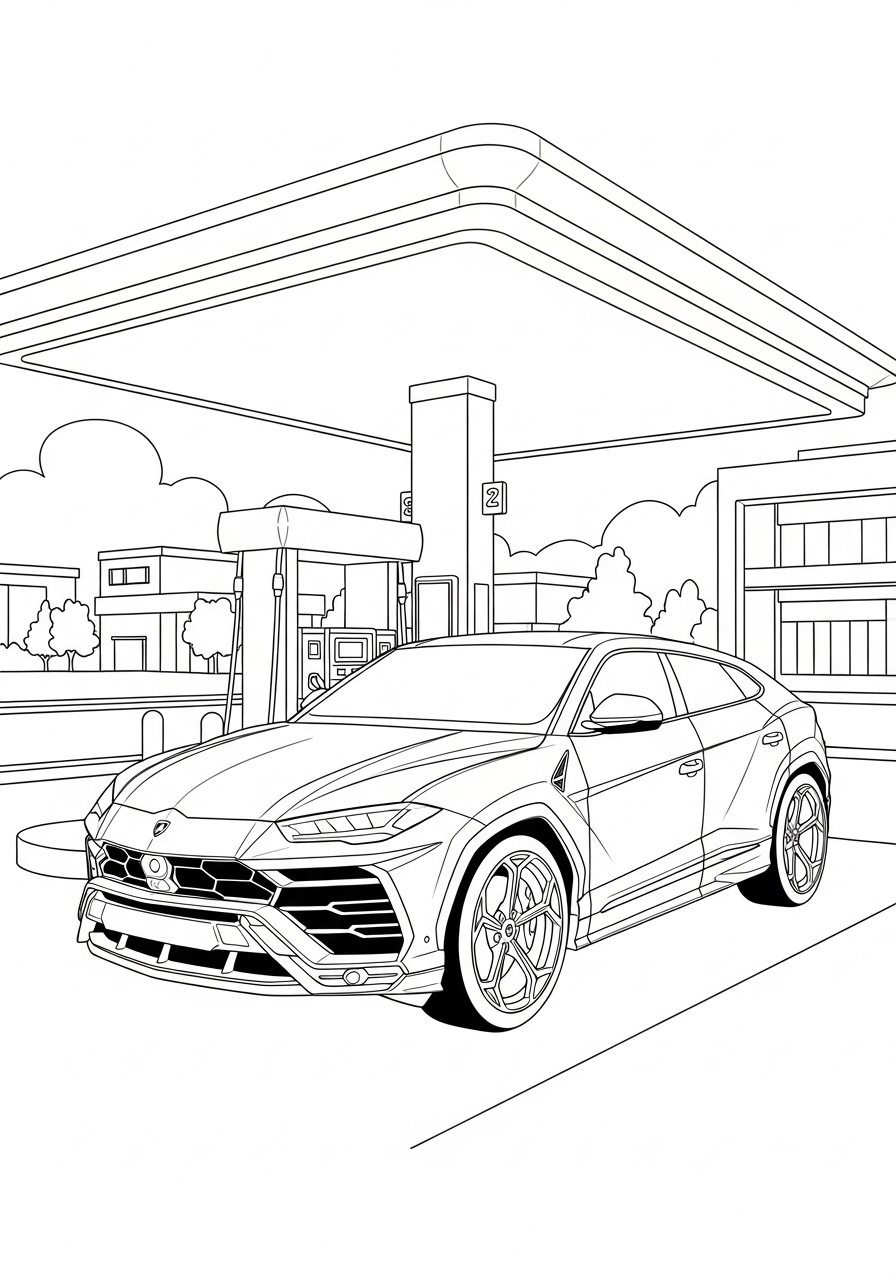 Lamborghini Urus Gas coloring page