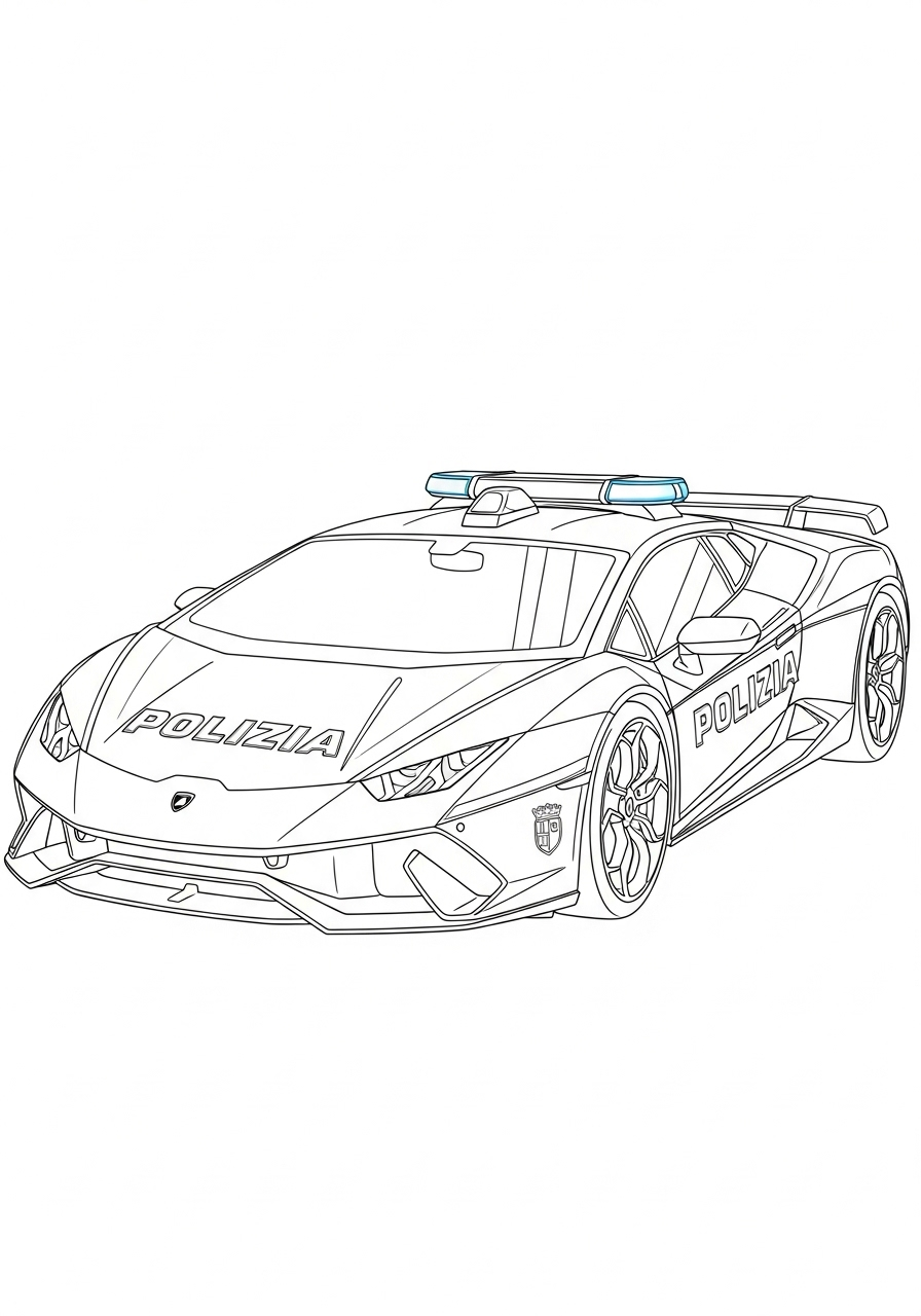 Police Lamborghini Huracán coloring page