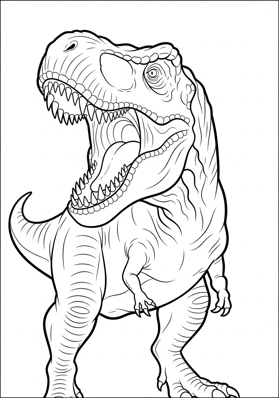 T-Rex Coloring Pages 10 Roaring T-Rex profile coloring page