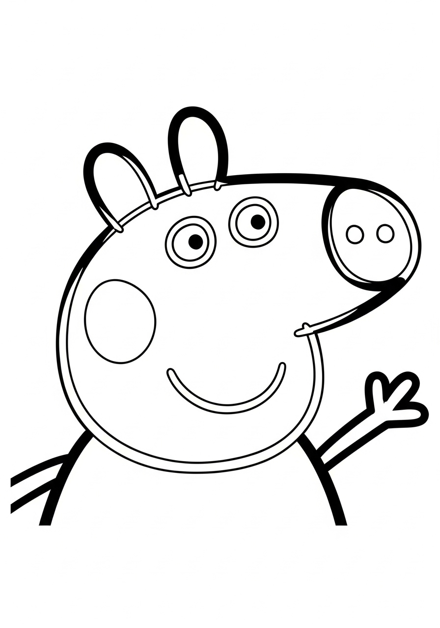 Peppa Pig Coloring Pages 24 Simple Peppa Pig smiling face coloring page