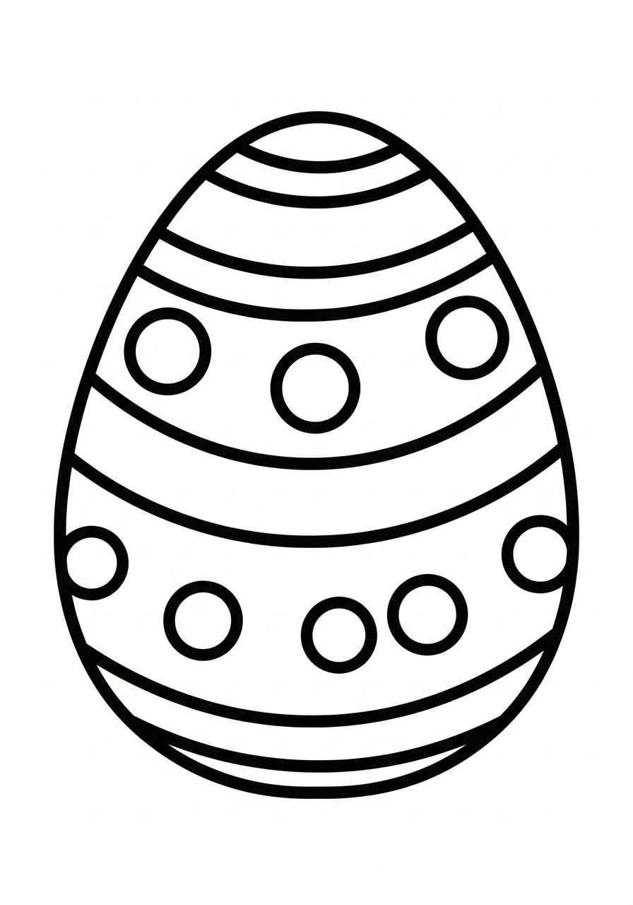Easter Coloring Pages 20 Simple, bold-lined easter egg coloring page