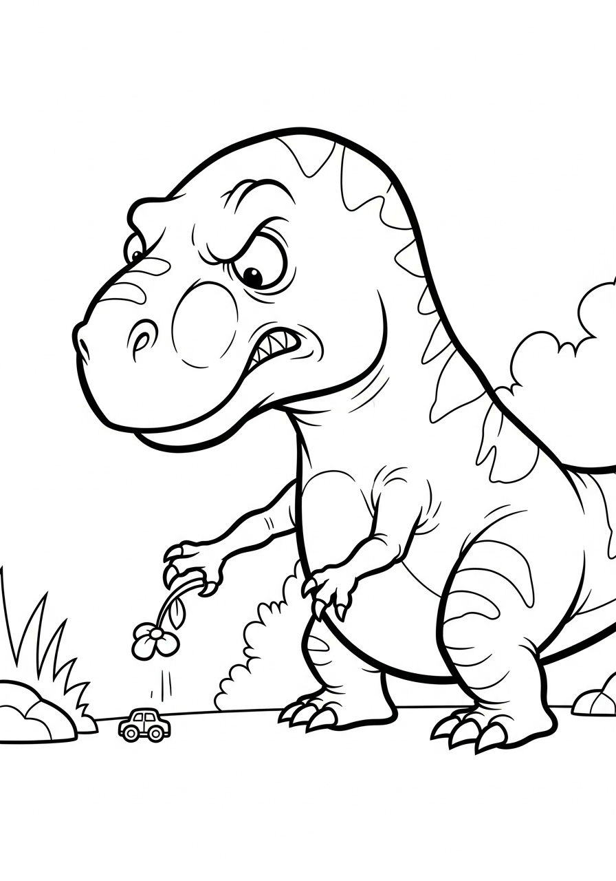 T-Rex Coloring Pages 24 T-Rex with tiny arms coloring page