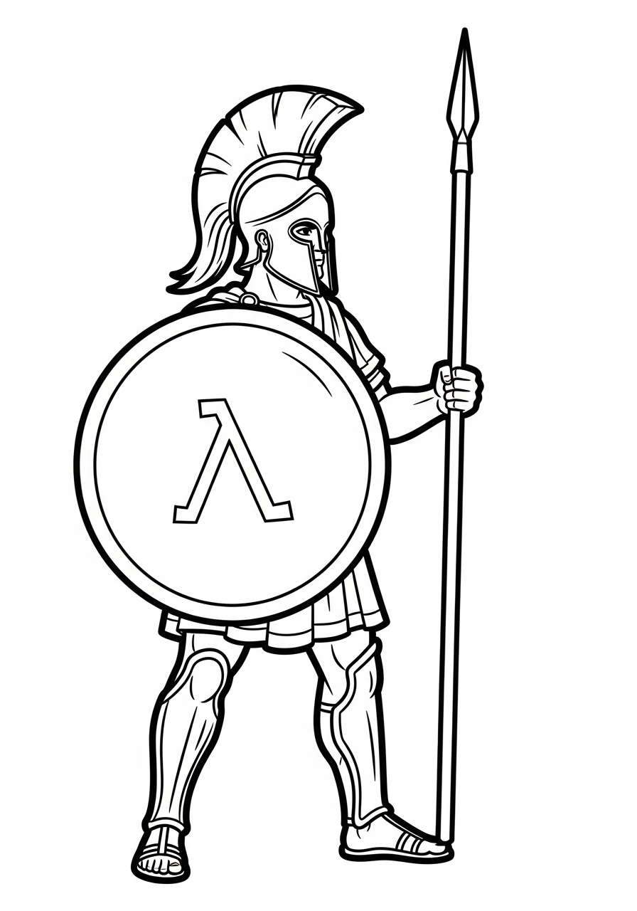 Soldier Coloring Pages 3 Ancient Greek hoplite soldier coloring page