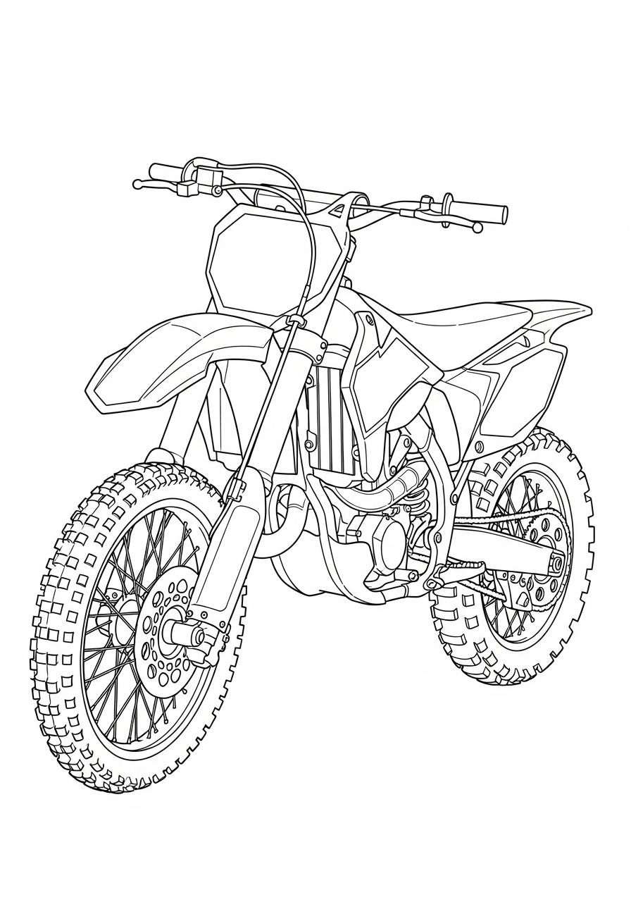 Dirt Bike Coloring Pages 14 Blank bike profile for custom design coloring page