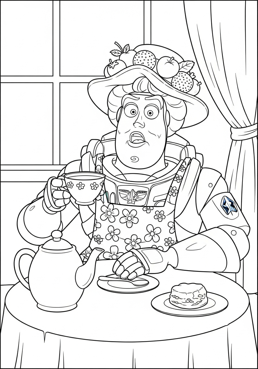 Buzz Lightyear Coloring Pages 7 Buzz Lightyear as Mrs. Nesbitt coloring page