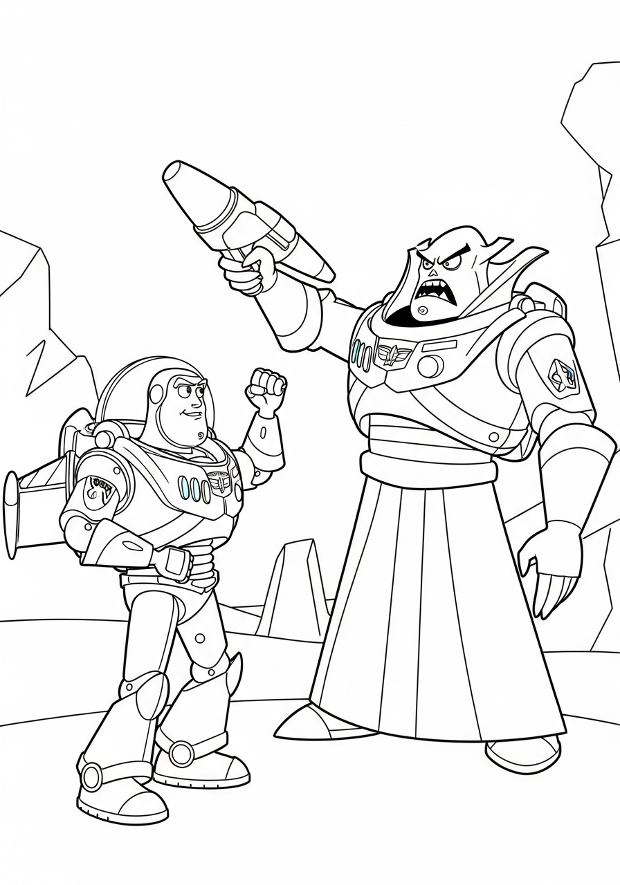 Buzz Lightyear Coloring Pages 9 Buzz Lightyear faces Emperor Zurg coloring page