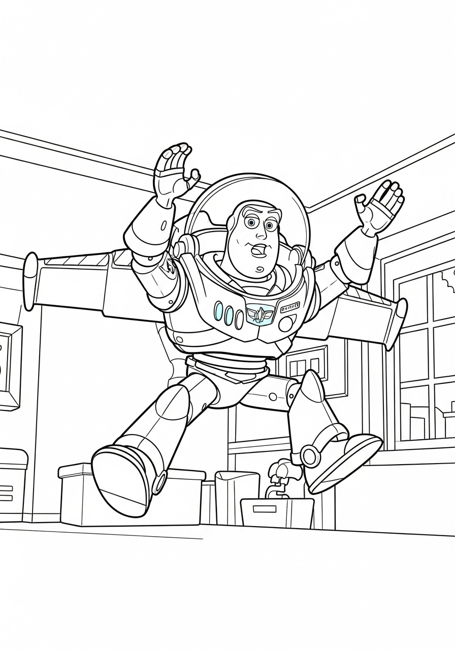 Buzz Lightyear Coloring Pages 10 Buzz Lightyear falling with style coloring page