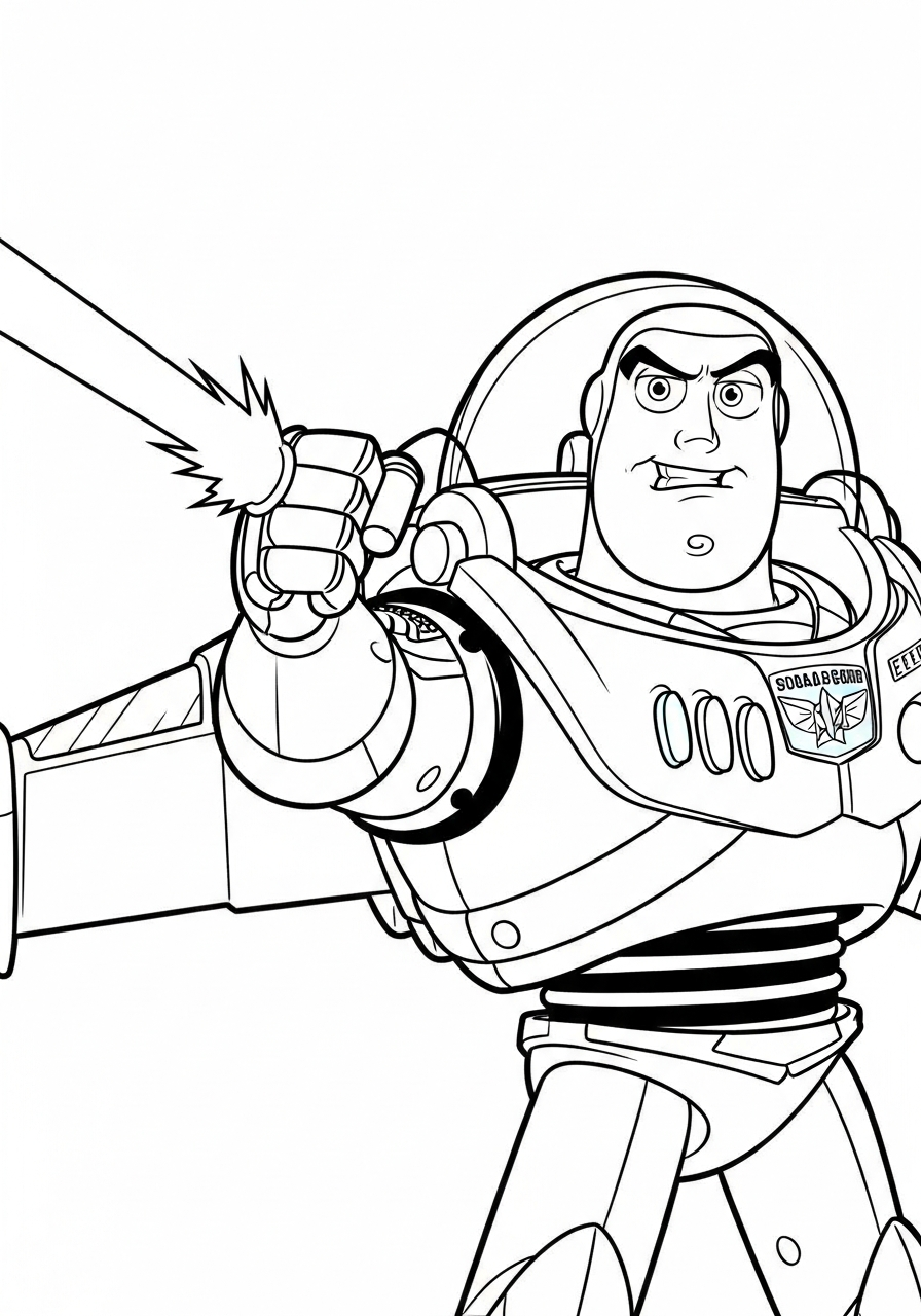 Buzz Lightyear Coloring Pages 11 Buzz Lightyear firing his arm laser coloring page