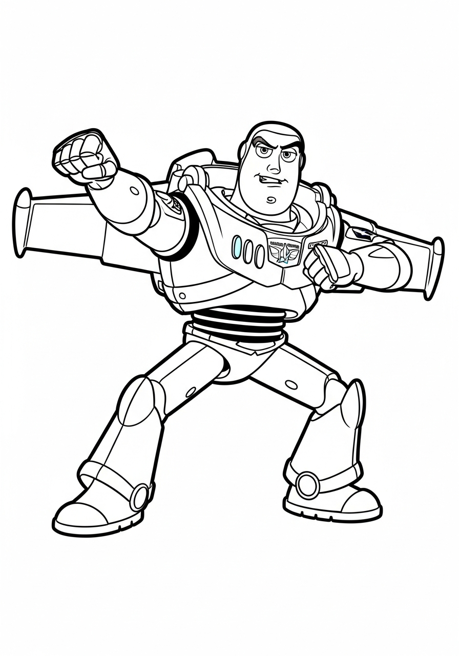 Buzz Lightyear Coloring Pages 16 Buzz Lightyear in karate chop pose coloring page