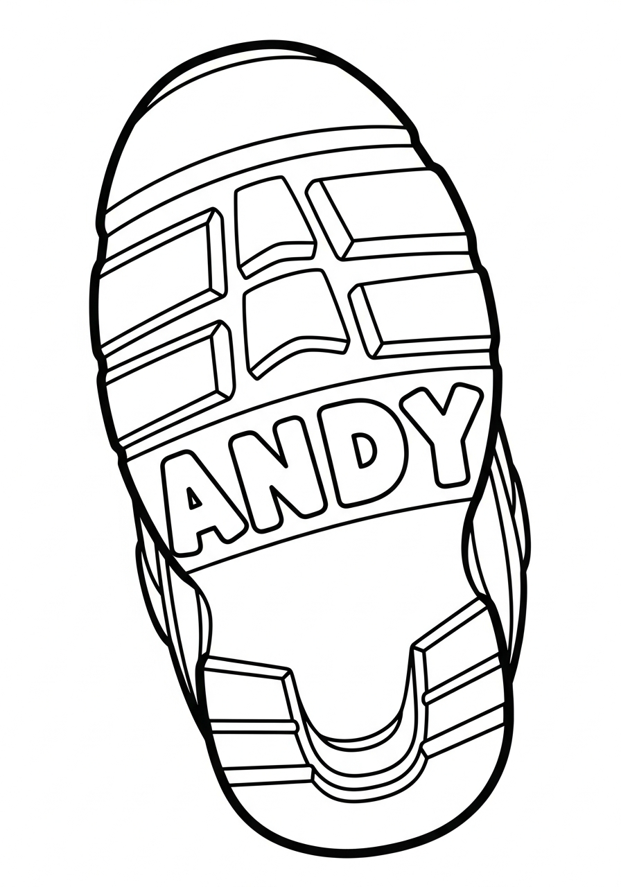 Buzz Lightyear Coloring Pages 22 Buzz Lightyear’s boot with ANDY coloring page