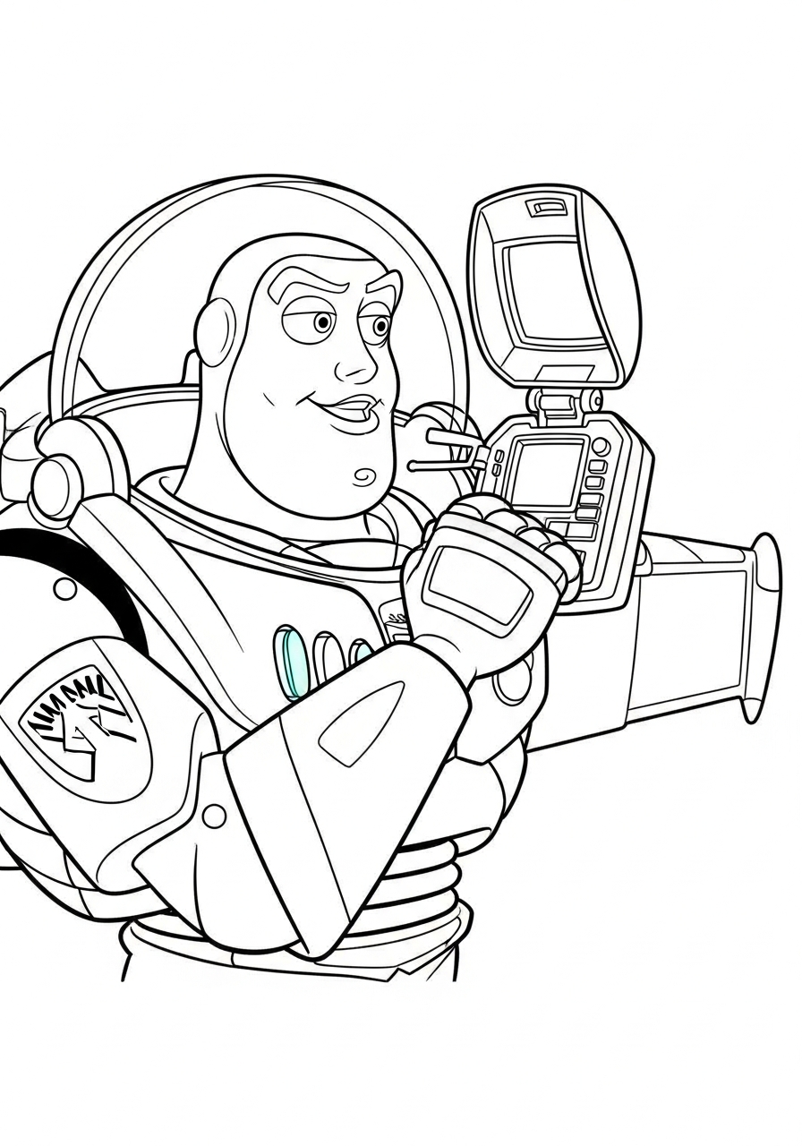 Buzz Lightyear Coloring Pages 24 Buzz Lightyear’s wrist communicator coloring page