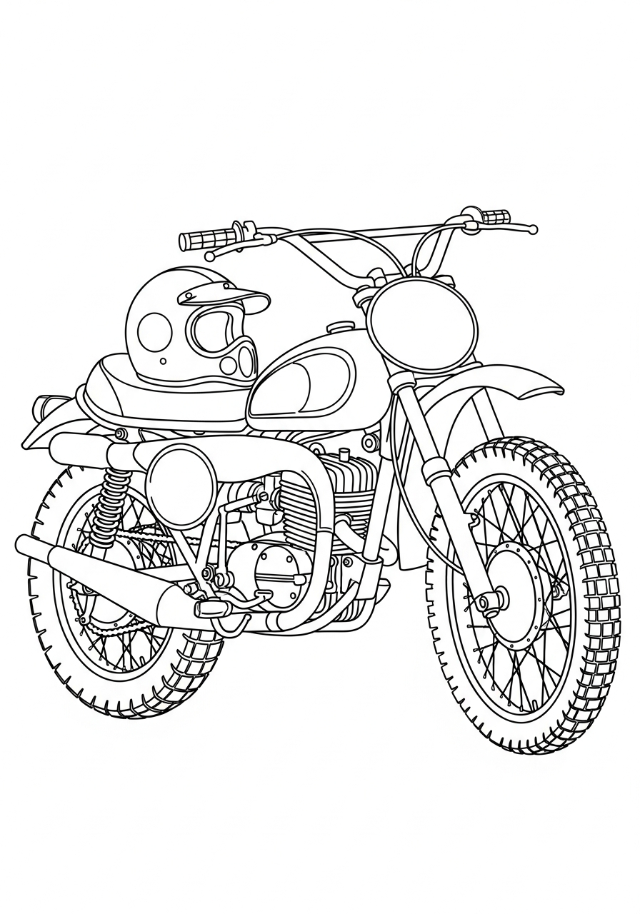 Dirt Bike Coloring Pages 16 Classic 1970s vintage dirt bike coloring page