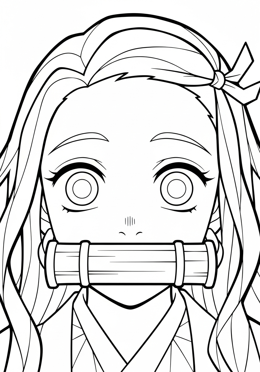 Nezuko Coloring Pages 5 Close up of Nezuko eyes coloring page