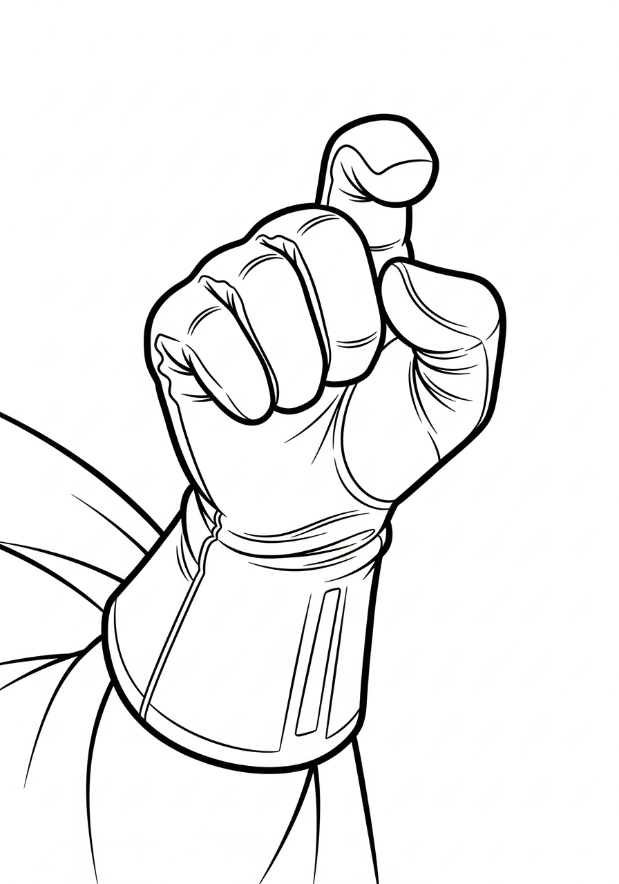 Close-up of Vader’s gloved fist coloring page