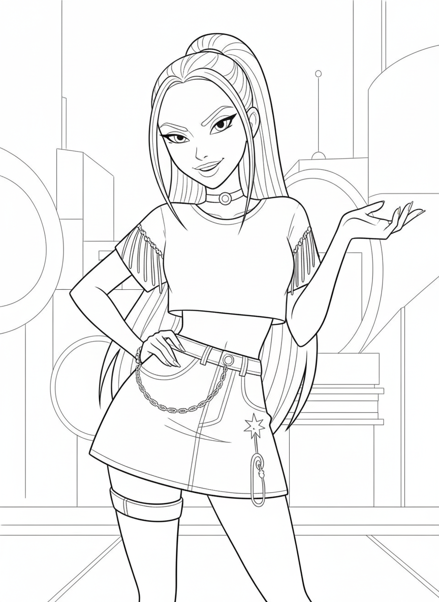 KPop Demon Hunters Coloring Pages 2 Cute KPop Demon Hunters Coloring Pages fashion style