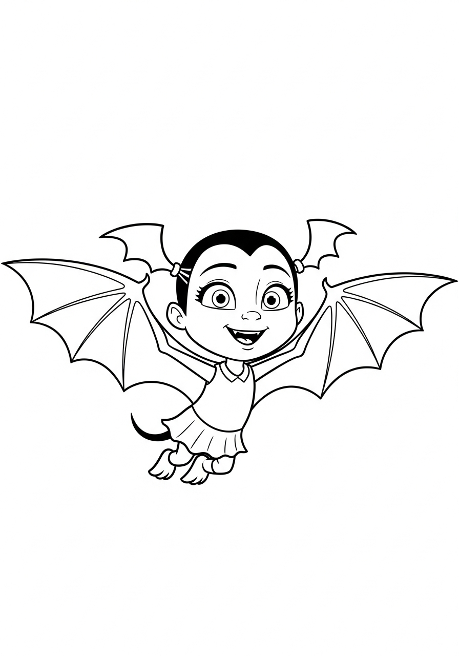 Vampirina Coloring Pages 2 Cute Vampirina bat form flying coloring page