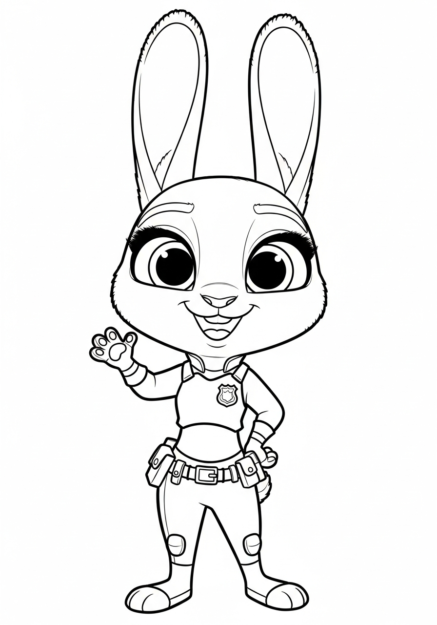 Cute chibi Judy Hopps coloring page