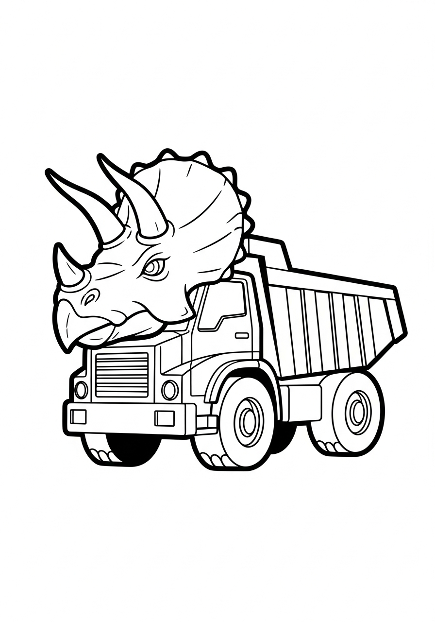 Dump Truck Coloring Pages 5 Dinosaur dump truck hybrid coloring page