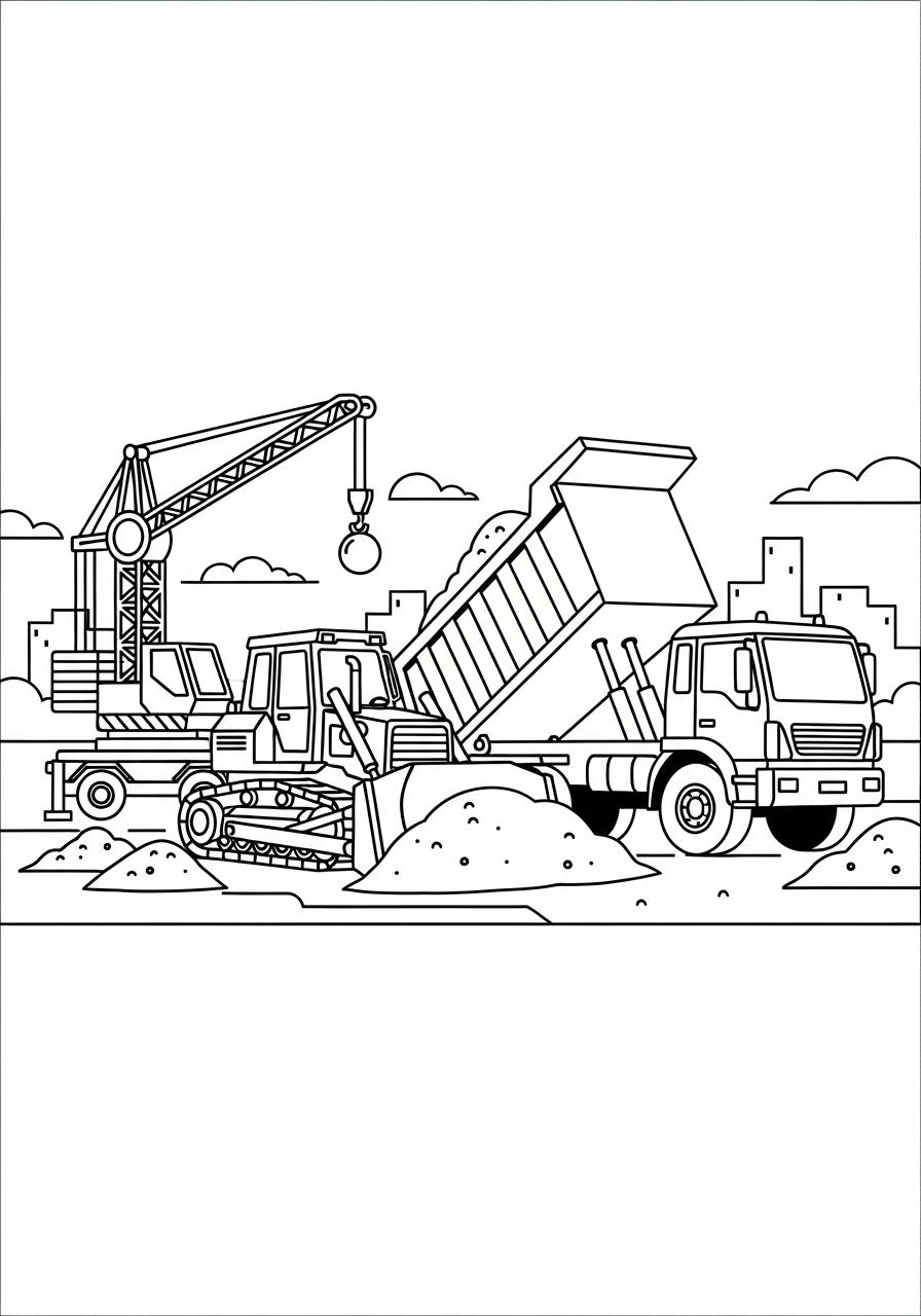 Dump Truck Coloring Pages 10 Dump truck construction team coloring page