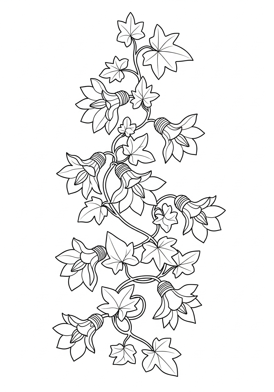 Christmas Light Coloring Pages 9 Flower shaped holiday light bulbs coloring page