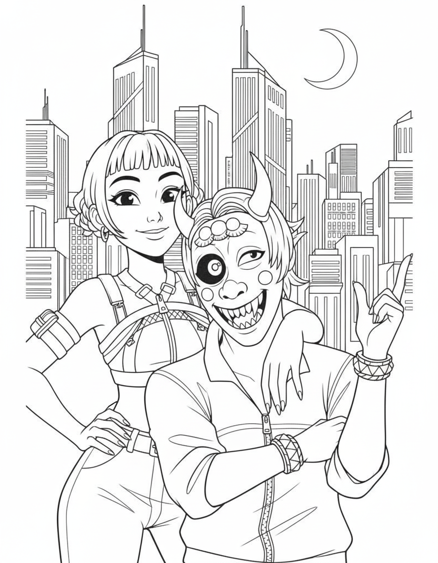 KPop Demon Hunters Coloring Pages 8 High quality KPop Demon Hunters Coloring Pages sheets