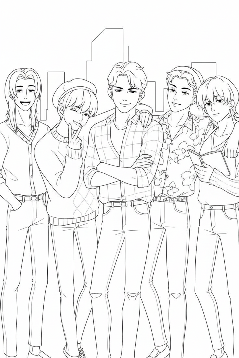 KPop Demon Hunters Coloring Pages 9 KPop Demon Hunters Coloring Pages black and white