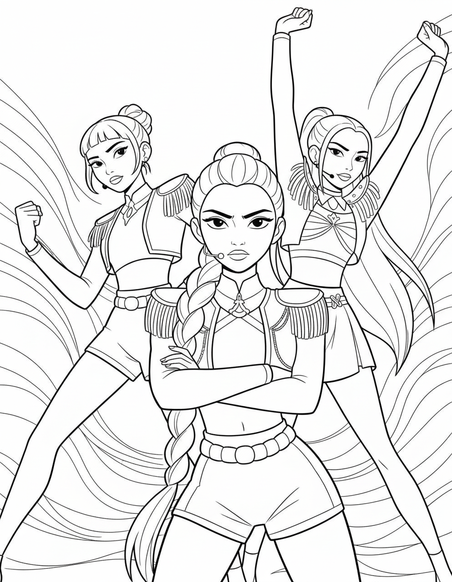 KPop Demon Hunters Coloring Pages 10 KPop Demon Hunters Coloring Pages character designs