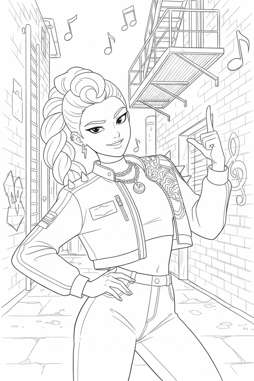 KPop Demon Hunters Coloring Pages 11 KPop Demon Hunters Coloring Pages fan art illustrations