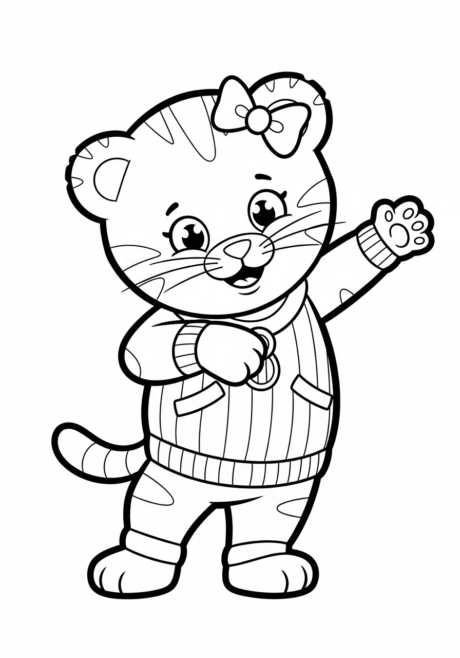 Katerina Kittycat dancing meow-meow coloring page