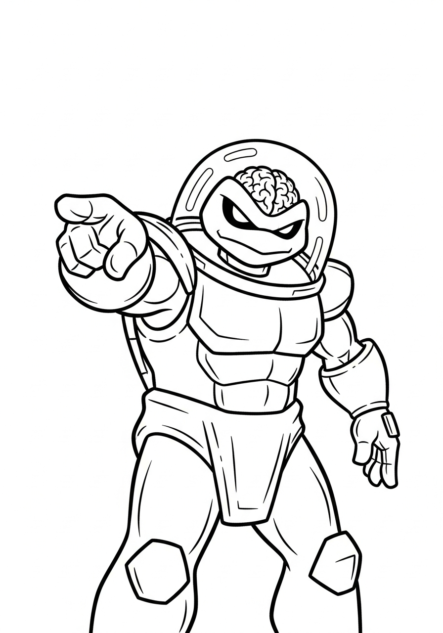 Ninja Turtle Coloring Pages 14 Krang in his android body coloring page