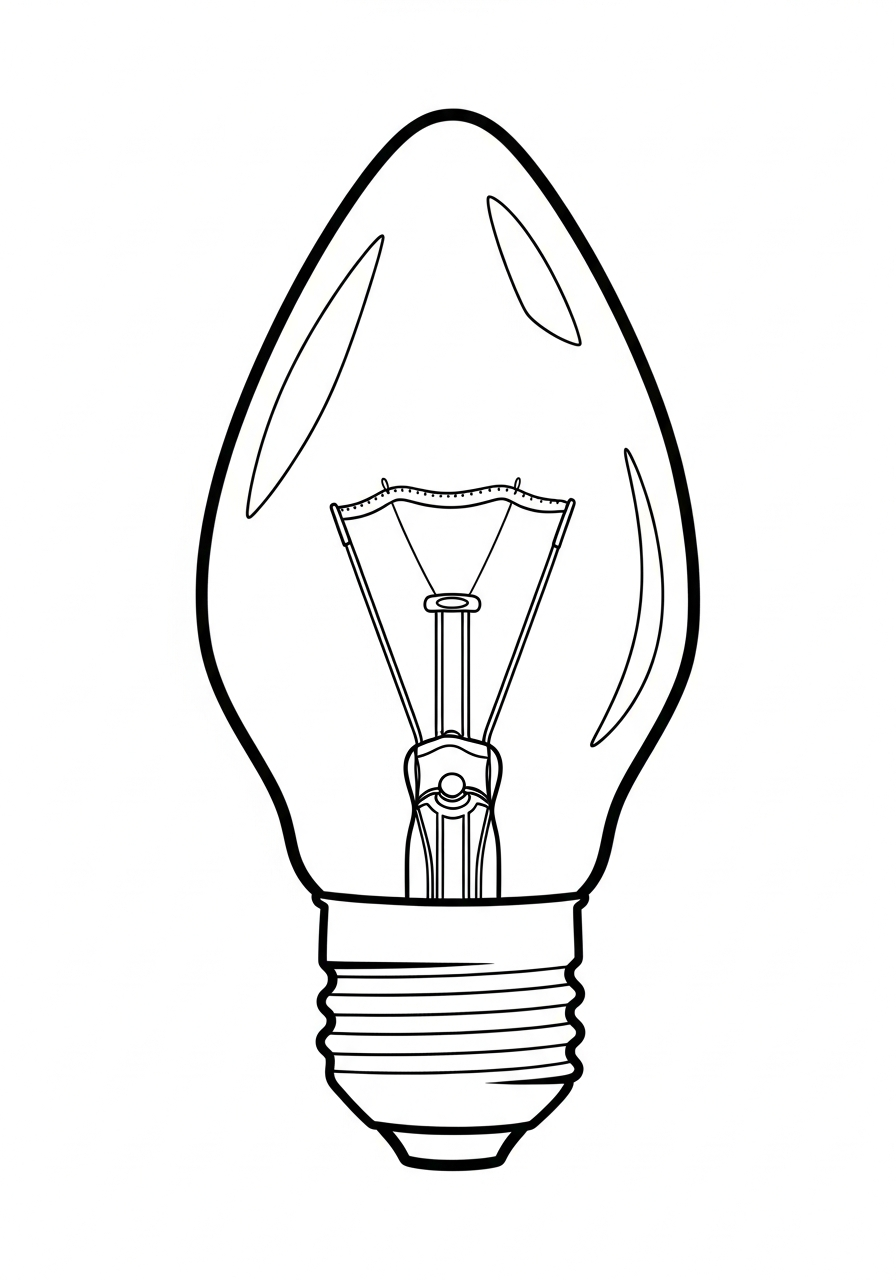 Christmas Light Coloring Pages 15 Large vintage Christmas light bulb coloring page