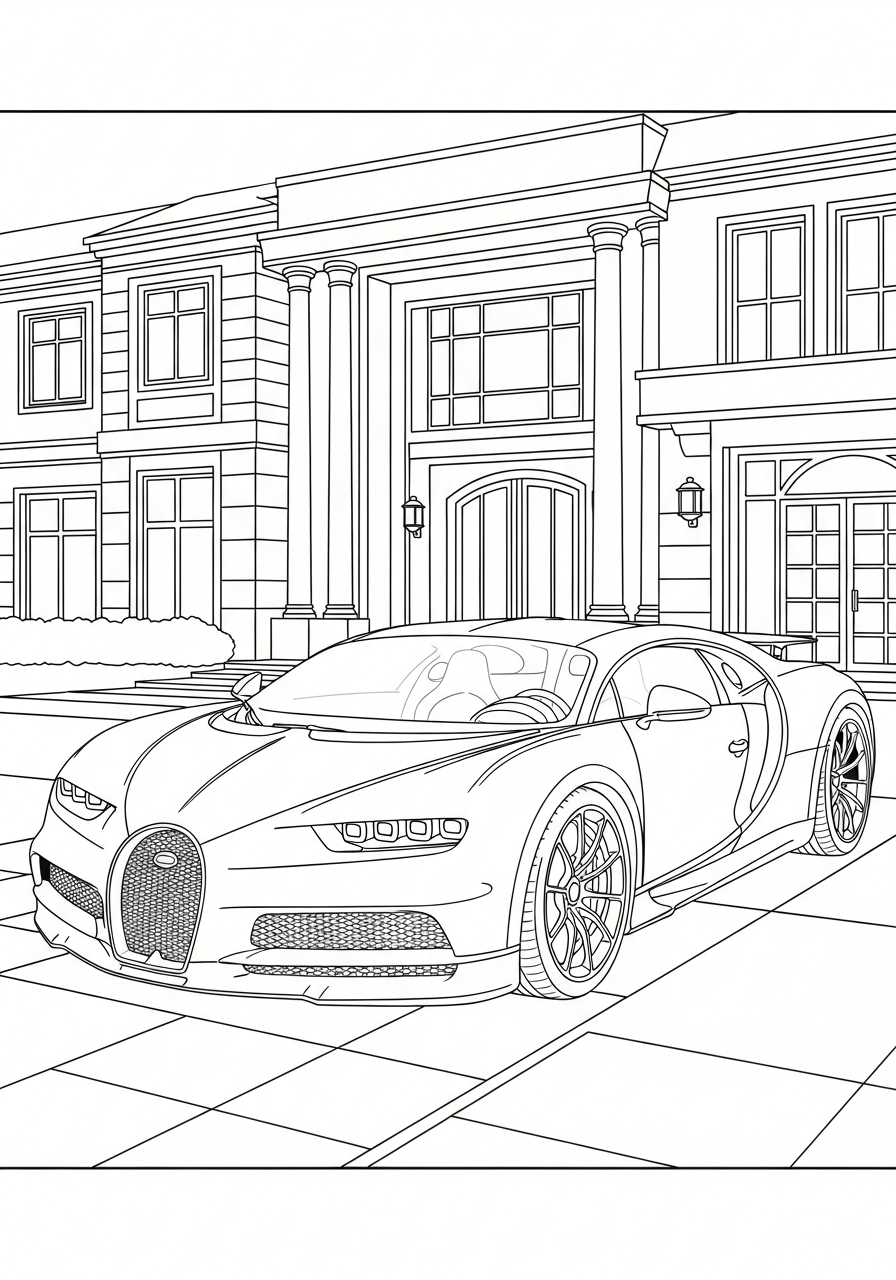 Luxury La Voiture Noire mansion coloring page