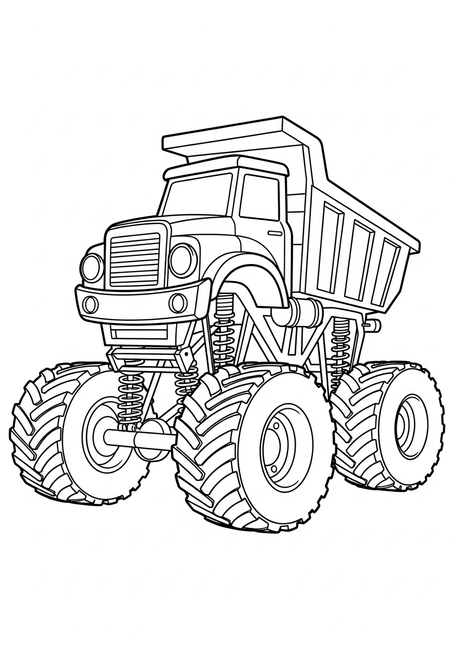 Dump Truck Coloring Pages 23 Monster dump truck big wheels coloring page