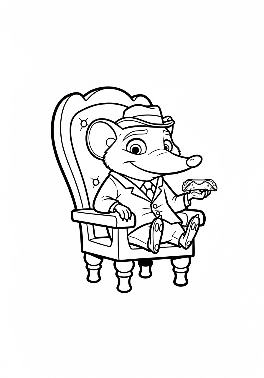 Mr. Big eating cannoli coloring page