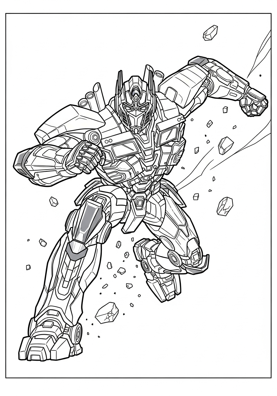 Optimus Prime Coloring Pages 21 Optimus Prime running fast action coloring page