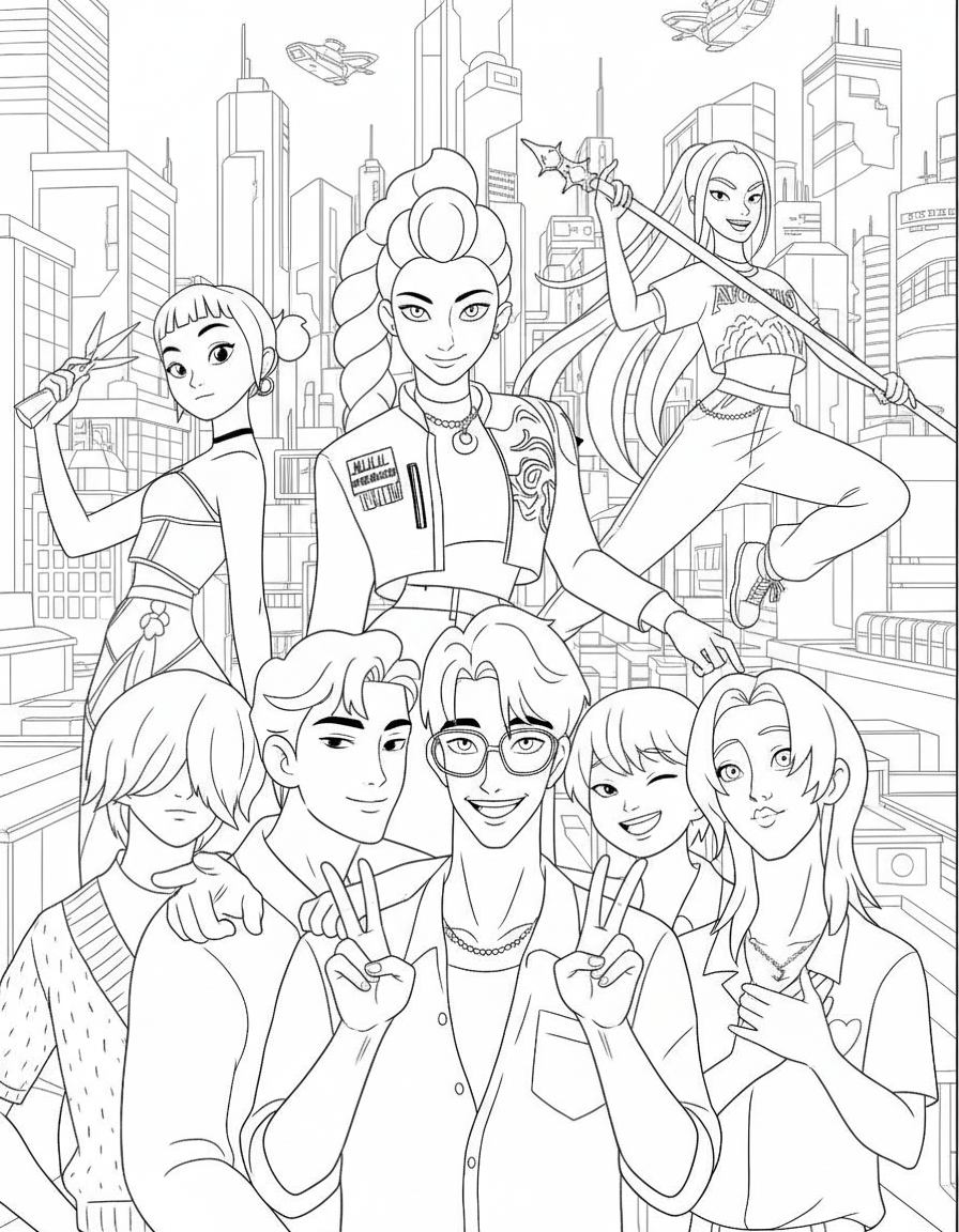 KPop Demon Hunters Coloring Pages 17 Printable KPop Demon Hunters Coloring Pages