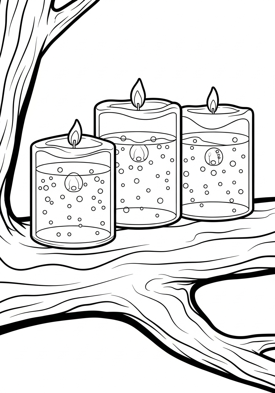 Christmas Light Coloring Pages 22 Retro bubble lights on branch coloring page
