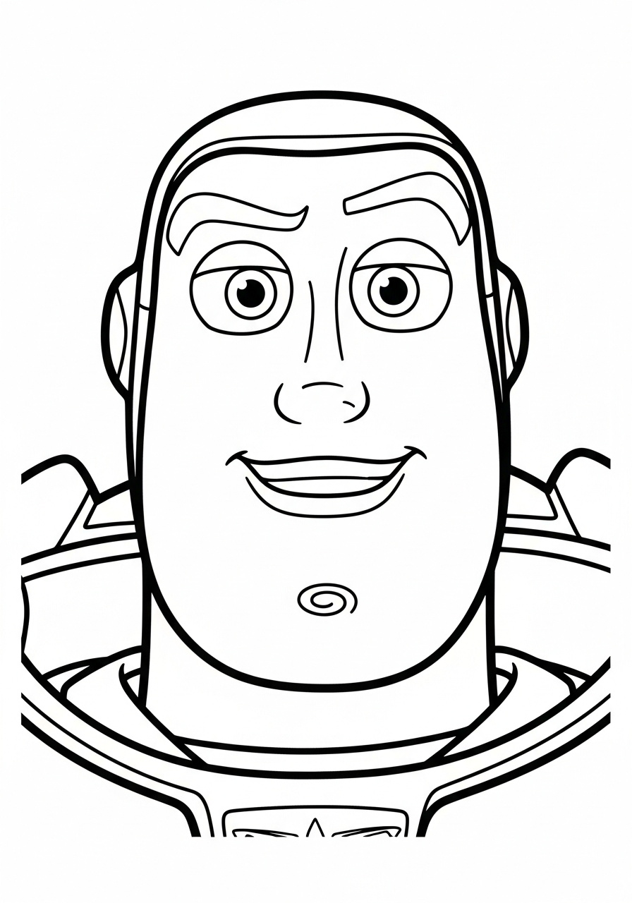 Buzz Lightyear Coloring Pages 27 Simple Buzz Lightyear face portrait coloring page