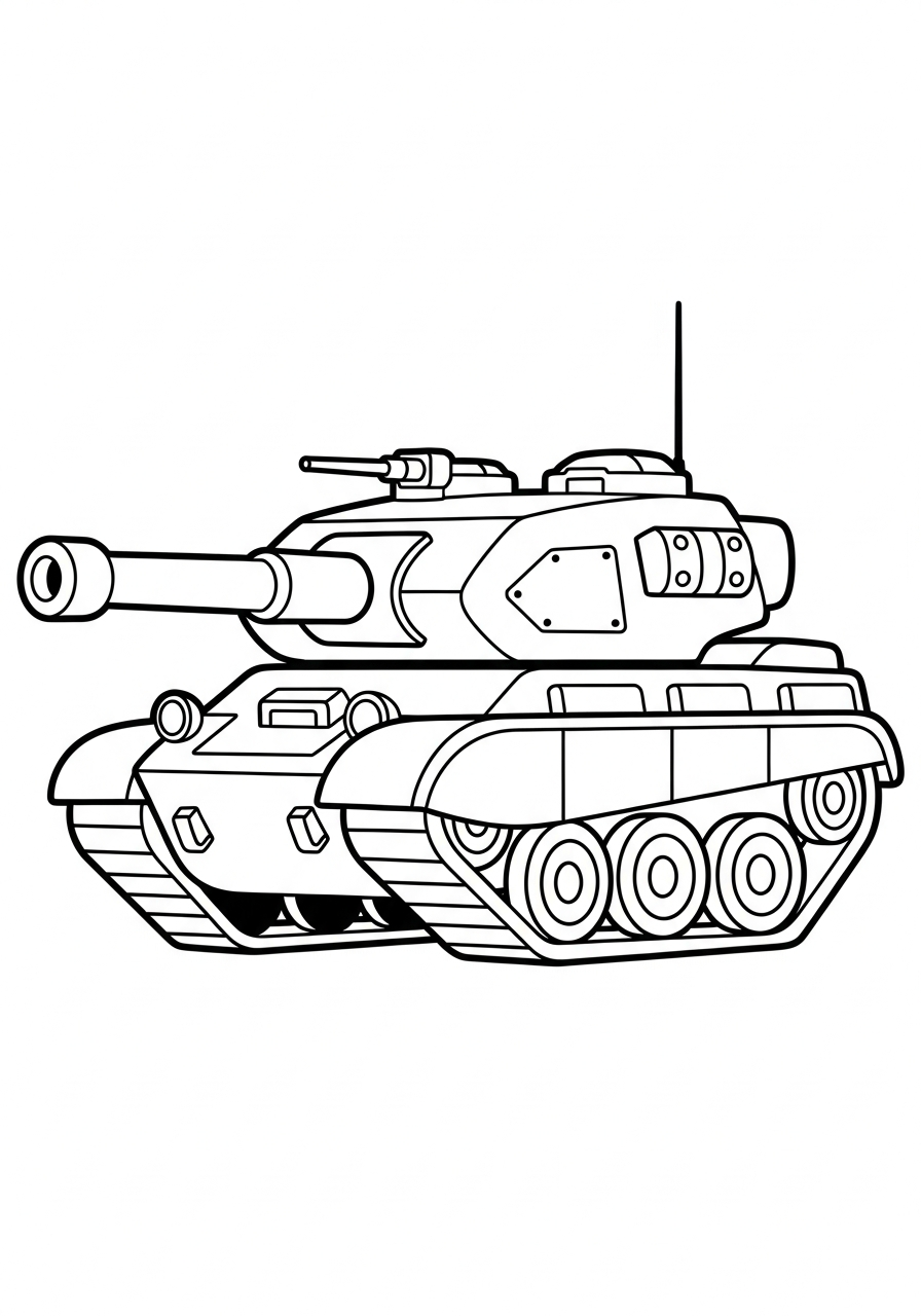 Veterans Day Coloring Pages 15 Simple cartoon army tank coloring page